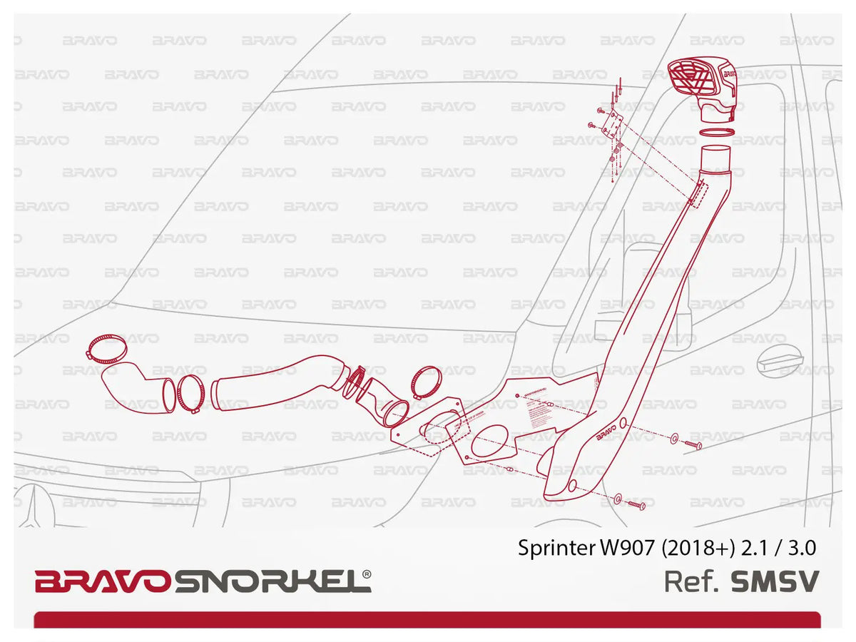 Bravo snorkel for Sprinter W907 2.1 and 3.0
